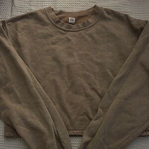 BDG Brown Long Sleeve Crop Top